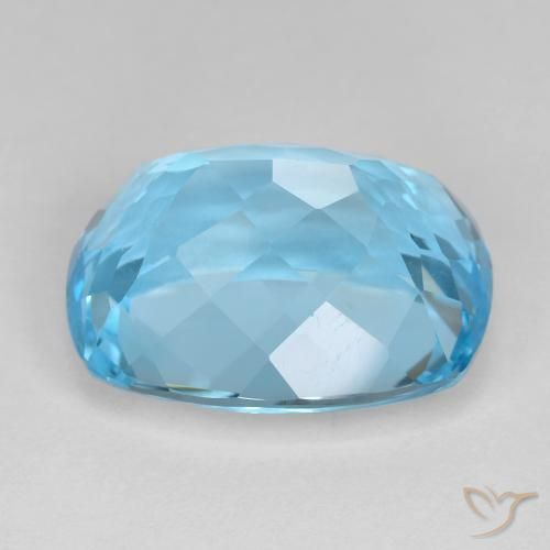 Topazio Celeste naturale da 25.71 ct, Cuscino, VVS-VS