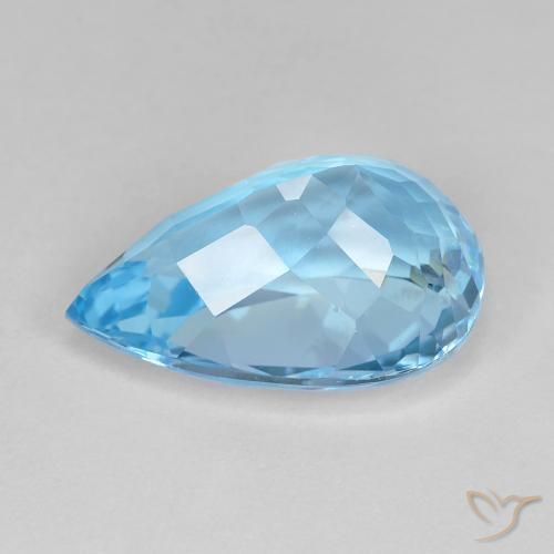Topazio Celeste naturale da 12.05 ct, Forma a pera, VVS-VS