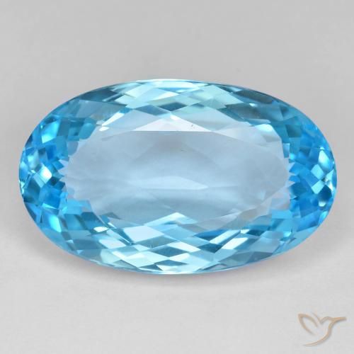 29.65ct Naturale Celeste Topazio, Ovale, VVS-VS