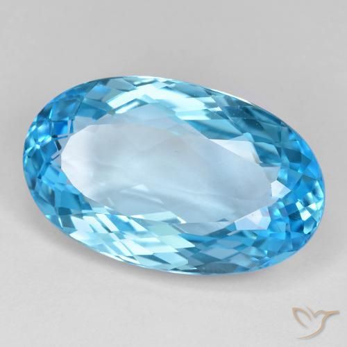 Topazio Celeste naturale da 29.65 ct, Ovale, VVS-VS