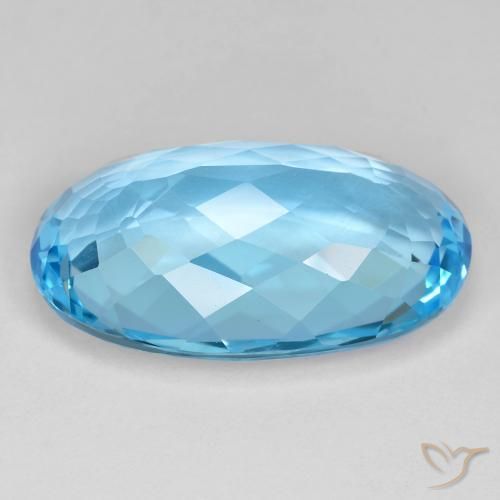 Topazio Celeste naturale da 29.65 ct, Ovale, VVS-VS