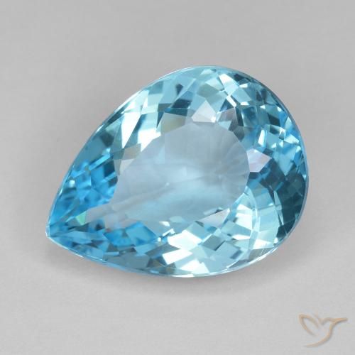 14.22ct Naturale Blu svizzero Topazio, Forma a pera, VVS-VS