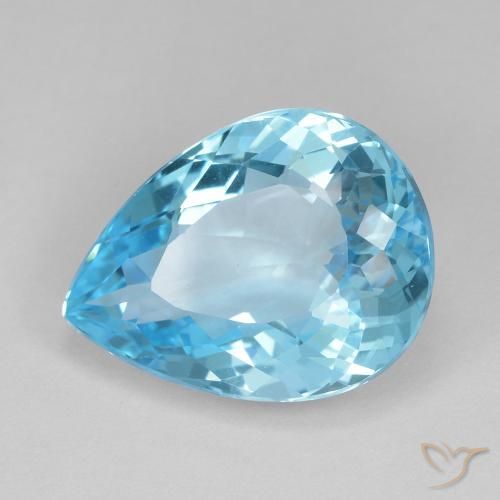 Topazio Blu svizzero naturale da 14.22 ct, Forma a pera, VVS-VS