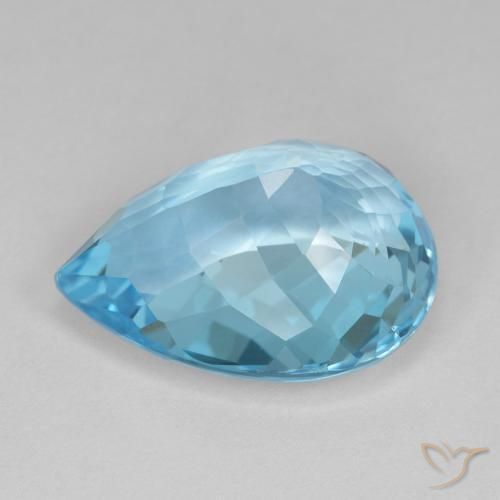 Topazio Blu svizzero naturale da 14.22 ct, Forma a pera, VVS-VS