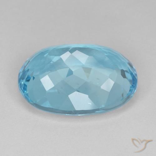 Topazio Blu svizzero naturale da 16.59 ct, Ovale, VVS-VS