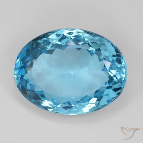 Topazio Blu svizzero naturale da 26.21 ct, Ovale, VVS-VS