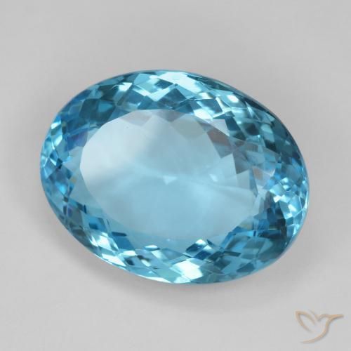 Topazio Blu svizzero naturale da 26.21 ct, Ovale, VVS-VS