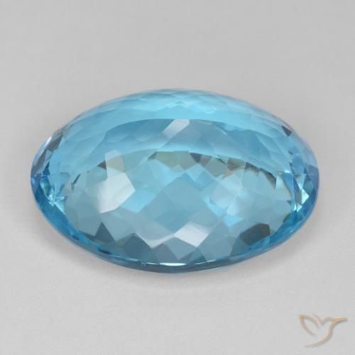 Topazio Blu svizzero naturale da 26.21 ct, Ovale, VVS-VS