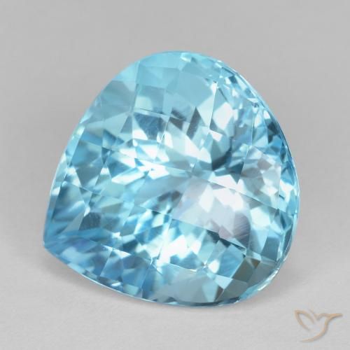 18.11ct Naturale Blu svizzero Topazio, Forma a pera, VVS-VS