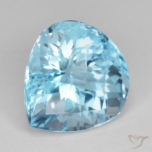 Topazio Blu svizzero naturale da 18.11 ct, Forma a pera, VVS-VS