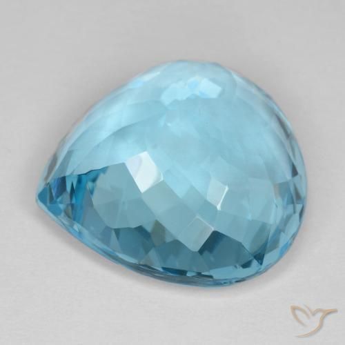 Topazio Blu svizzero naturale da 19.02 ct, Forma a pera, VVS