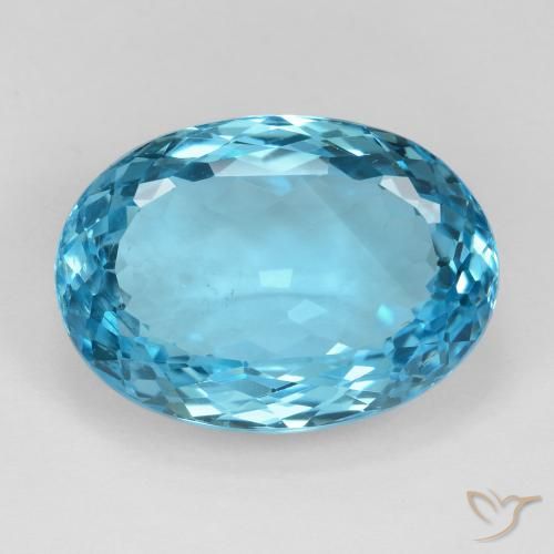 24.69ct Naturale Blu svizzero Topazio, Ovale, VS