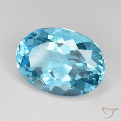 Topazio Blu svizzero naturale da 18.38 ct, Ovale, VVS
