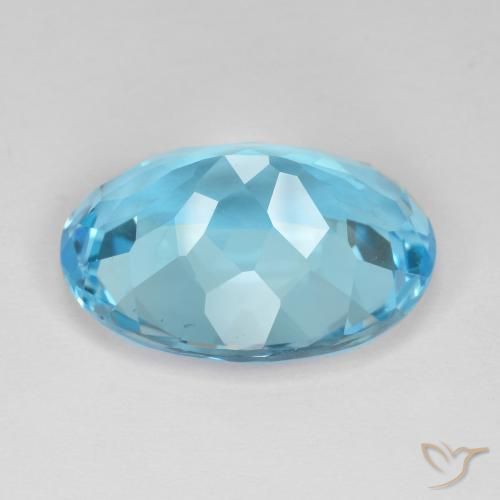 Topazio Blu svizzero naturale da 18.38 ct, Ovale, VVS