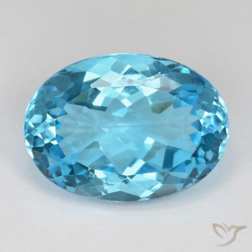 Topazio Blu svizzero naturale da 19.31 ct, Ovale, VS