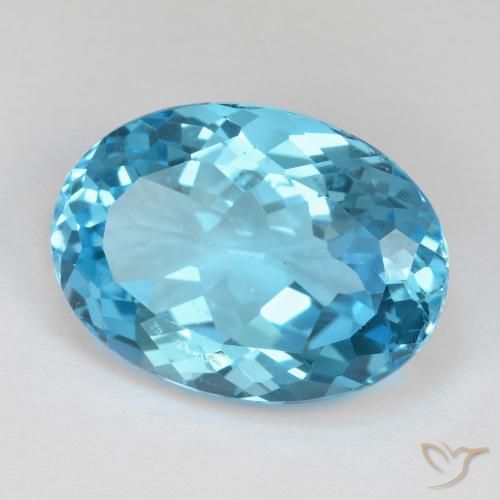 Topazio Blu svizzero naturale da 19.31 ct, Ovale, VS