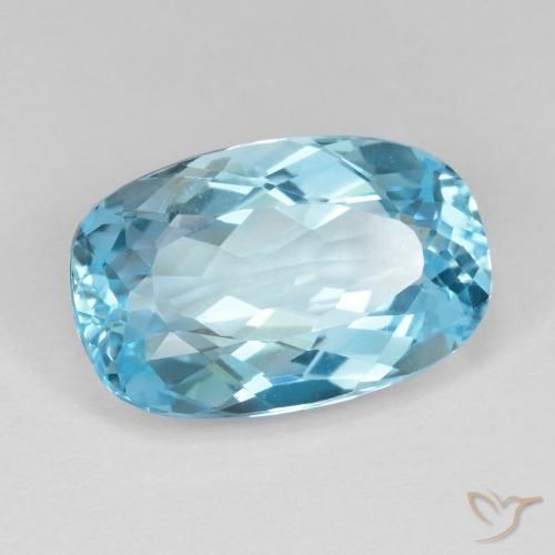Topazio Blu svizzero naturale da 12.60 ct, Cuscino, VVS