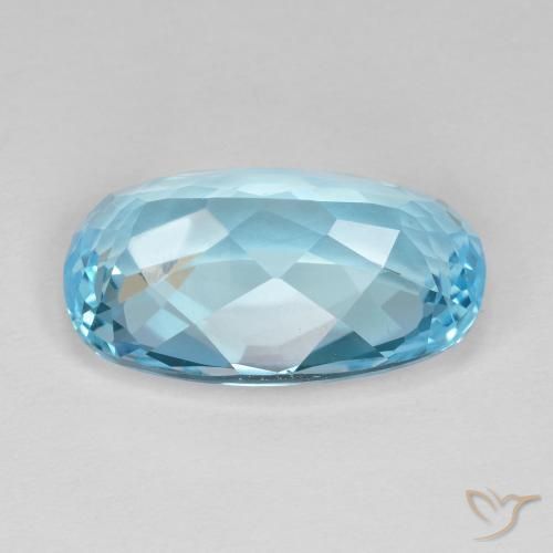Topazio Blu svizzero naturale da 12.60 ct, Cuscino, VVS