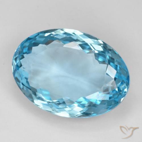 Topazio Blu svizzero naturale da 27.65 ct, Ovale, VVS