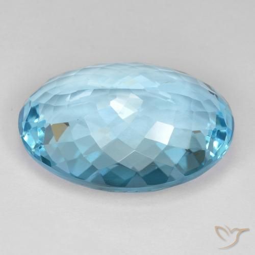 Topazio Blu svizzero naturale da 27.65 ct, Ovale, VVS