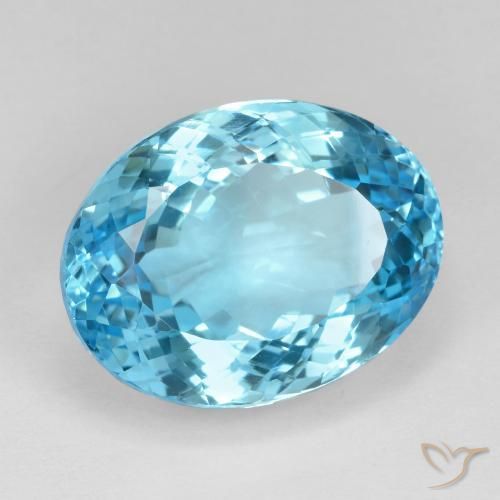 Topazio Blu svizzero naturale da 26.73 ct, Taglio ovale, VVS