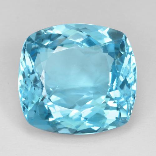 Topazio naturale blu svizzero da 25,44 ct, taglio a cuscino, VVS