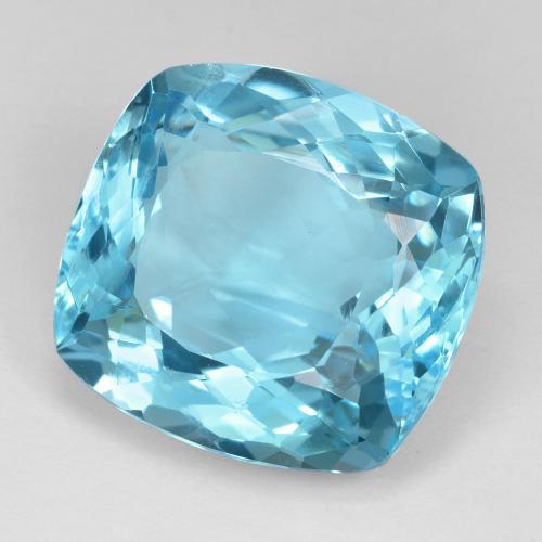 Topazio naturale blu svizzero da 25,44 ct, taglio a cuscino, VVS