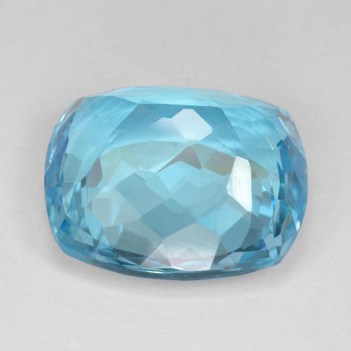 Topazio naturale blu svizzero da 25,44 ct, taglio a cuscino, VVS