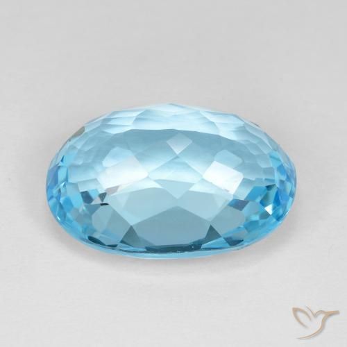 Topazio Blu svizzero naturale da 13.36 ct, Ovale, VVS