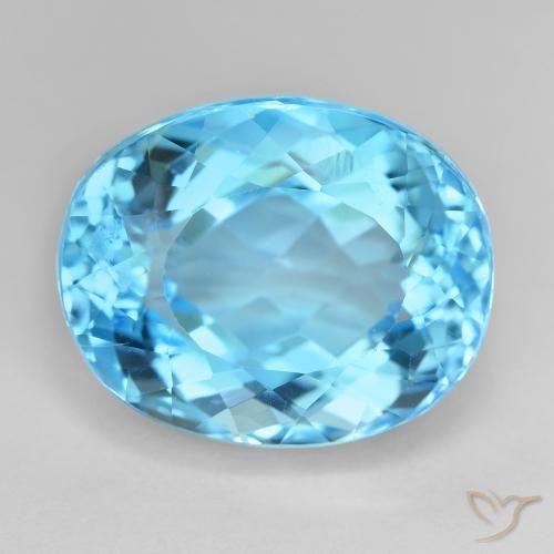 27.35ct Naturale Blu svizzero Topazio, Ovale, VVS