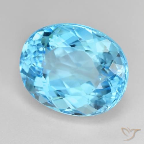Topazio Blu svizzero naturale da 27.35 ct, Ovale, VVS