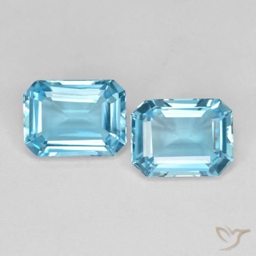 3.66ctw Naturale Blu svizzero Topazio, Taglio smeraldo, VVS-VS