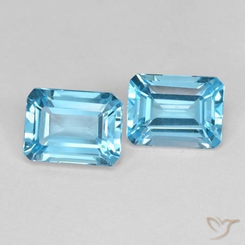3.86ctw Naturale Blu svizzero Topazio, Taglio smeraldo, VVS-VS