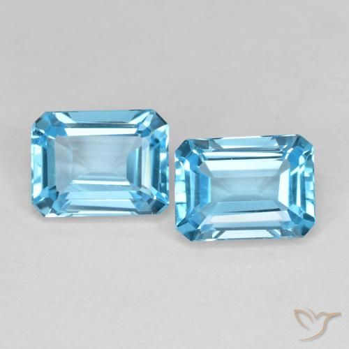 3.88ctw Naturale Blu svizzero Topazio, Taglio smeraldo, VVS-VS