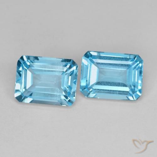 3.90ctw Naturale Blu svizzero Topazio, Taglio smeraldo, VVS-VS