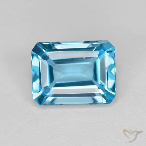 1.92ct Naturale Blu svizzero Topazio, Taglio smeraldo, VVS