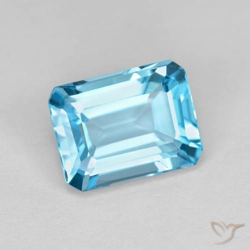 Topazio Blu svizzero naturale da 1.92 ct, Ottagonale / Taglio smeraldo, VVS