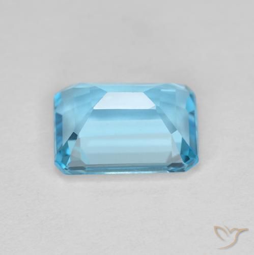 Topazio Blu svizzero naturale da 1.92 ct, Ottagonale / Taglio smeraldo, VVS