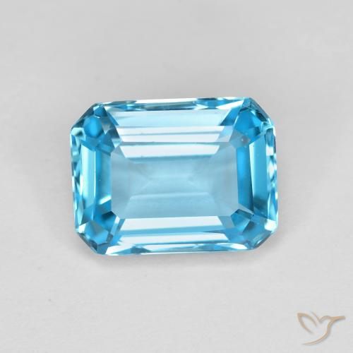 2.04ct Naturale Blu svizzero Topazio, Taglio smeraldo, VVS
