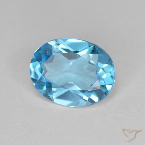 Topazio Blu svizzero naturale da 2.15 ct, Ovale, VVS-VS