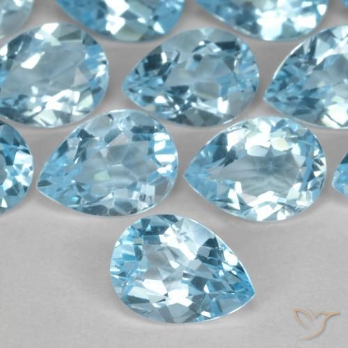 0.76ct Naturale Blu svizzero Topazio, Forma a pera, VVS-VS