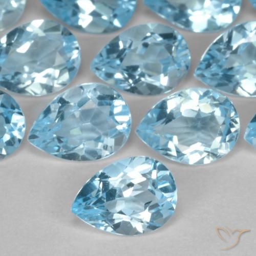 Topazio Blu svizzero naturale da 0.76 ct, Forma a pera, VVS-VS