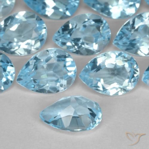 Topazio Blu svizzero naturale da 0.76 ct, Forma a pera, VVS-VS