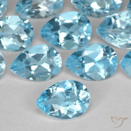 0.85ct Naturale Blu svizzero Topazio, Forma a pera, VVS-VS