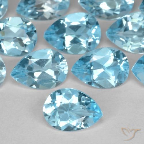 Topazio Blu svizzero naturale da 0.85 ct, Forma a pera, VVS-VS