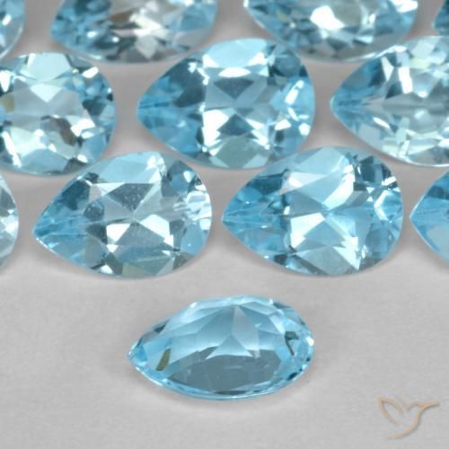 Topazio Blu svizzero naturale da 0.85 ct, Forma a pera, VVS-VS