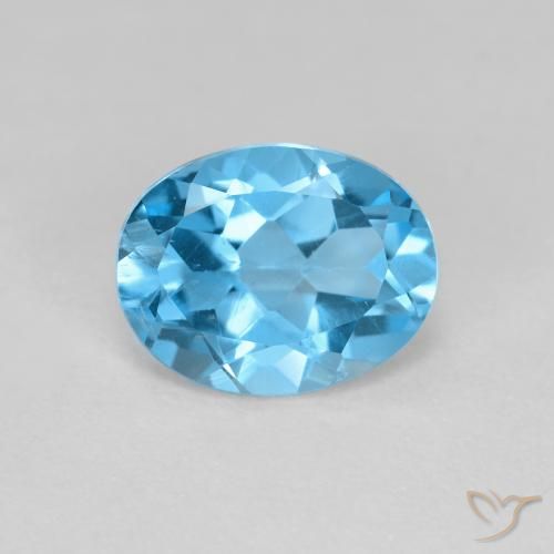 1.76ct Naturale Blu svizzero Topazio, Ovale, VS