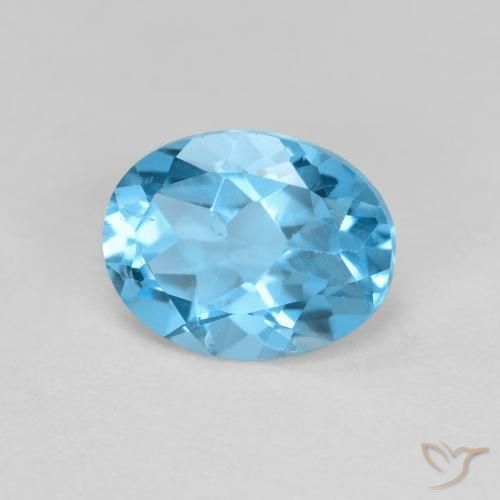 Topazio Blu svizzero naturale da 1.76 ct, Ovale, VS