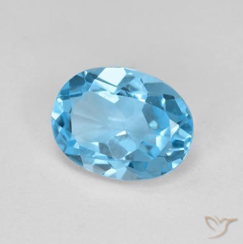 Topazio Blu svizzero naturale da 2.08 ct, Ovale, VS
