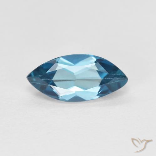 Topazio Blu London naturale da 1.35 ct, Taglio marquise, VVS-VS